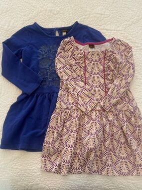Tea Toddler Girl Cotton Long Sleeve Dresses - size 4